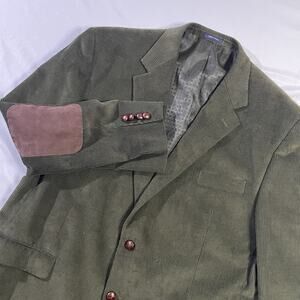 Vintage Roundtree & Yorke Men’s 48 L Olive Corduroy Sport Coat Elbow Patches